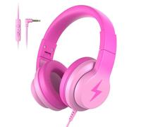 Candy Bila Cuffie per bambini, con fili per bambini, con microfono, rosa intenso