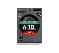 CANDY BR 26SCB6G-S LAVATRICE, Caricamento frontale, 6 kg, 16 programmi, Profondità 39,2 cm, Nero, livello rumorosità centrifuga 72 dB(A), Classe A