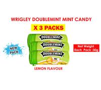 Candy Breath Mints Wrigley's Doublemint Sweets Lemon Ments Flavor 3 confezioni