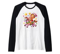 Candy Cane Carousel Deliziosi Sogni di Pan di Zenzero Maglia con Maniche Raglan