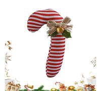 Candy Cane Christmas Ornaments - Christmas Candy Cane For Crafts, Fabric Red And White Home Decor With Bell And Bow | Red White Ornaments For Fall, Winter, Garden, Indoor, Holiday, Party, Home