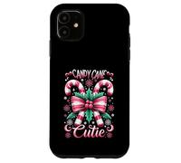 Candy Cane Cutie Natale Coquette Bow Dots Decorazione di Natale Custodia per iPhone 11