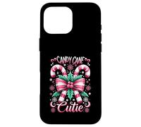 Candy Cane Cutie Natale Coquette Bow Dots Decorazione di Natale Custodia per iPhone 16 Pro Max