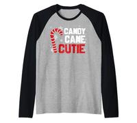 Candy Cane Cutie Natale Divertente Abbinamento Maglia con Maniche Raglan