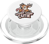 Candy Cane Cutie Reindeer Christmas Cute Holiday Design PopSockets PopGrip per MagSafe