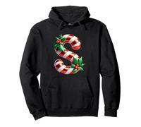Candy Cane Lettera S Christmas Delight Felpa con Cappuccio