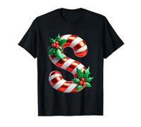 Candy Cane Lettera S Christmas Delight Maglietta