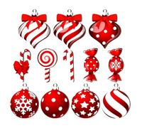 CANDY CANE NATALE - 12 pezzi 2D in legno, lollipop ornamenti sospesi, set decorativo per le vacanze stagionali per appartamenti dormitori auto scuole Halloweens Natale