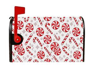 Candy Cane Peppermint Holiday Theme Magnetic Mail Covers 53,3 x 63,3 cm | Motivo a spirale alla menta piperita, copertura per cassetta postale, esterno invernale per la casa, decorazione esterna per