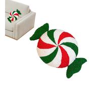 Candy Cane Throw Pillow - Red White Green Plush Decorative Cushion Cover | Christmas Throw Pillows Couch Bed Home Living Room Divano Dorm Apartment Holiday Party Winter