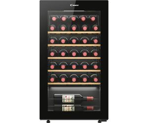 Candy Cantinetta Vino Capacità 34 Bottiglie Classe energetica G Ripiani in Legno Temperatura 5-20 °C, Libera Installazione colore Nero - CWC034
