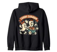 Candy Caravan Ghost Wagon Arancione Felpa con Cappuccio