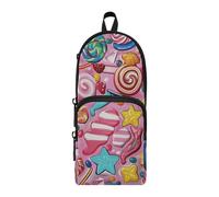 Candy Carino Doodle Art Nylon 3 Scomparti Grande Matita Borsa Studio & Multifunzionale Astuccio per Scuola Scuola Cancelleria per Teen Preppy School 1600ml