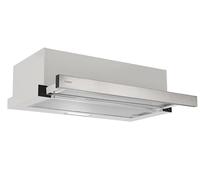 Candy CBT6130/3X, Campana telescopica 60 cm, 2 livelli di potenza, 125 W, 264 M3/H, filtri in carbonio, pannello alluminio antigrasso, illuminazione LED, 53/60DB, classe B, acciaio inossidabile