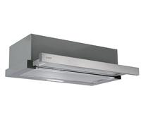 Candy CBT625/2X/1/4U, Campana Telescopica 60 CM, 2 Livelli di Potenza, 332,1M3/H, Filtro al Carbone, Pannello Alluminio Antigasso, Illuminazione a LED, 64DB, Inox