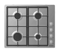 CANDY CHG6LX PIANO COTTURA GAS, 4 zone di cotura, dimensioni: L 59 cm, P 51 piano in Acciaio inossidabile, Inox