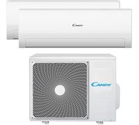 Candy, Condizionatore Smart Linea Aria, Climatizzatore Dualsplit con 1 Unità Esterna e 2 Interne 9000-9000 Btu, con Pompa di Calore e Deumidificatore, Silenzioso, con Self-Clean