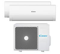 Candy, Condizionatore Smart Linea Aria, Climatizzatore Dualsplit con 1 Unità Esterna e 2 Interne 9000-12000 Btu, con Pompa di Calore e Deumidificatore, Silenzioso, con Self-Clean