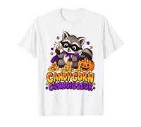 Candy Corn Connoisseur Halloween Raccoon Candy Expert Kids Maglietta