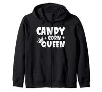 Candy Corn Queen Halloween Divertente Autunno Felpa con Cappuccio