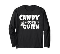 Candy Corn Queen Halloween Divertente Autunno Maglia a Manica