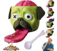 Candy Creeper Pug, zombie stampato in 3D che sputa caramelle quando si spinge il cervello, dispenser di caramelle per divertimento di Halloween, feste o semplicemente per decorare la scrivania