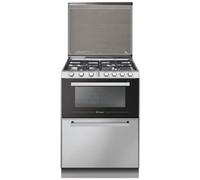 CANDY - Cucina Elettrica Gas TRIO4GXNT / 1 4 Fuochi a Gas Forno Elettrico Grill Classe A Dimensioni 60 x 60 x87.5 cm Colore Argento