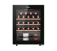 CANDY CWC023 CANTINETTA, 23 bottiglie, 3 ripiani, dimensoni: L 47,5 cm, A 63 cm, P 45,6 cm, temperatura massima 18 °C, Nero