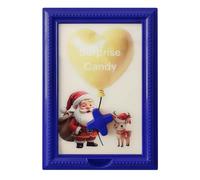 Candy Dispenser Picture Frame - Christmas Gumball Machine for Holiday Decor | Transparent Photo Frame with Rotating Knob, Fast Candy Distribution for Table Living Kitchen Shelf Bar, 30x21x3cm Red Blue