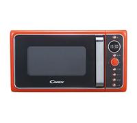 Candy DIVO G25CO Forno Microonde con Grill, 25 Litri, 900W, Funzione Crisp, Piatto rotante in vetro, Libera Installazione, 48.3x42.5x28.1 cm, Stile Vintage, Arancione