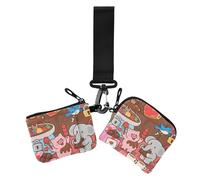 Candy Industry - Portamonete da donna, portamonete staccabile, con cinturino da polso, 2 pezzi