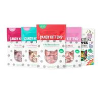 Candy Kittens Vegan Sweets Core Selection (5 x 140g) - Pacchetto di dolci masticabili, fragola selvatica, anguria acida, ciliegia, disordine eton e amori - Prelibatezze ideali per vegani e vegetariani