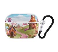 Candy Land - Custodia protettiva per AirPods Pro con anello portachiavi in policarbonato, custodia protettiva rigida per AirPods Pro di seconda generazione, per donne e uomini, facile da aprire