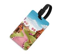 Candy Land Etichette per bagagli per valigie Etichette divertenti per identificazione bagagli Elegante etichetta per bagagli con anello nero per appendere etichetta identificativa personalizzata per