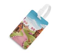 Candy Land Etichette per bagagli per valigie Etichette divertenti per identificazione bagagli Elegante etichetta per bagagli con anello bianco per appendere etichetta identificativa personalizzata per