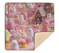 Candy Land Fantasy, grande ed elegante tappetino da gioco per bambini, per interni ed esterni, lavabile, per la pancia, 127 x 127 cm