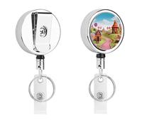 Candy Land ID badge - bobina retrattile infermiera portachiavi clip in metallo resistente con corda di nylon 68,1 cm divertente targhetta nome per insegnanti, infermiere, dottori lavoratori