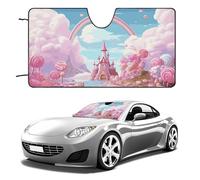 Candy Land - Parasole per parabrezza auto, berlina, SUV, camion, universale, riflettente, parasole per finestrini anteriori, pieghevole, protegge dai raggi UV e mantiene gli interni freschi, 129,5 x