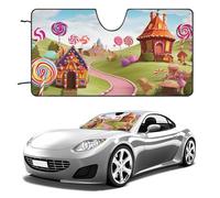 Candy Land - Parasole per parabrezza auto, berlina, SUV, camion, universale, riflettente, parasole per finestrini anteriori, pieghevole, protegge dai raggi UV e mantiene gli interni freschi, 129,5 x