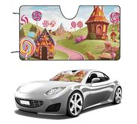 Candy Land - Parasole per parabrezza dell'auto, per mantenere fresco l'interno dell'auto, 139,7 x 76,2 cm, parasole pieghevole per finestrino anteriore, scudo termico per SUV, camion, blocca i raggi