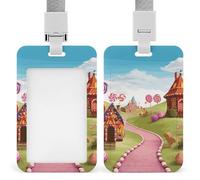 Candy Land - Porta badge in plastica rigida, per carte d'identità, carte di credito e chiavi di prossimità