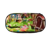 Candy Land Print - Astuccio portapenne unisex, design compatto per matite, piccoli oggetti, cerniera a doppia testa, Nero , Taglia unica, Astuccio per trucchi