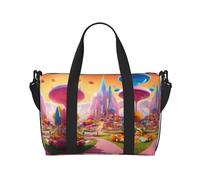 Candy Land Print Borsa sportiva versatile da palestra, compagno per viaggi e routine di fitness, nero, Taglia unica