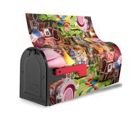 Candy Land Print - Copertura per cassetta postale riutilizzabile, impermeabile, magnetica, protezione solare unica