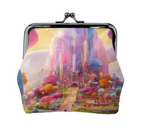 Candy Land Print - Portamonete compatto, 11,5 x 10,5 cm, mini portafoglio con chiusura a bacio, custodia impermeabile
