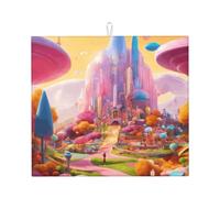 Candy Land Print - Tappetino scolapiatti pieghevole, antiscivolo, ad asciugatura rapida, assorbente, per piano di lavoro della cucina