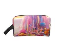 Candy Land Print Travel Makeup Portable Cosmetic Organizer Pouch Large Bag Capacità Sacchetto di Immagazzinaggio