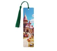 Candy Land Segnalibro in legno per uomini donne insegnanti regalo vintage fatto a mano segni di libri per leggere pagine marcatori da appendere etichette regalo ornamenti segnalibri in legno con nappa
