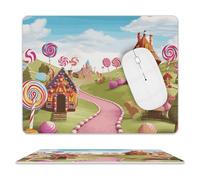 Candy Land Tappetino per mouse impermeabile e antiscivolo, tappetino per mouse portatile, comodo, per desktop, casa, ufficio, laptop