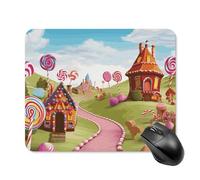 Candy Land - Tappetino per mouse quadrato, portatile, con base in gomma antiscivolo, 20 x 25 cm, ultra sottile, per computer, laptop, ufficio, accessori da scrivania